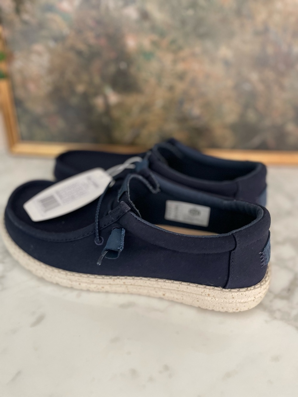 Hey Dude Wally size 8 Men’s Navy Blue Canvas NWT Slip on Lightweight - Picture 4 of 8